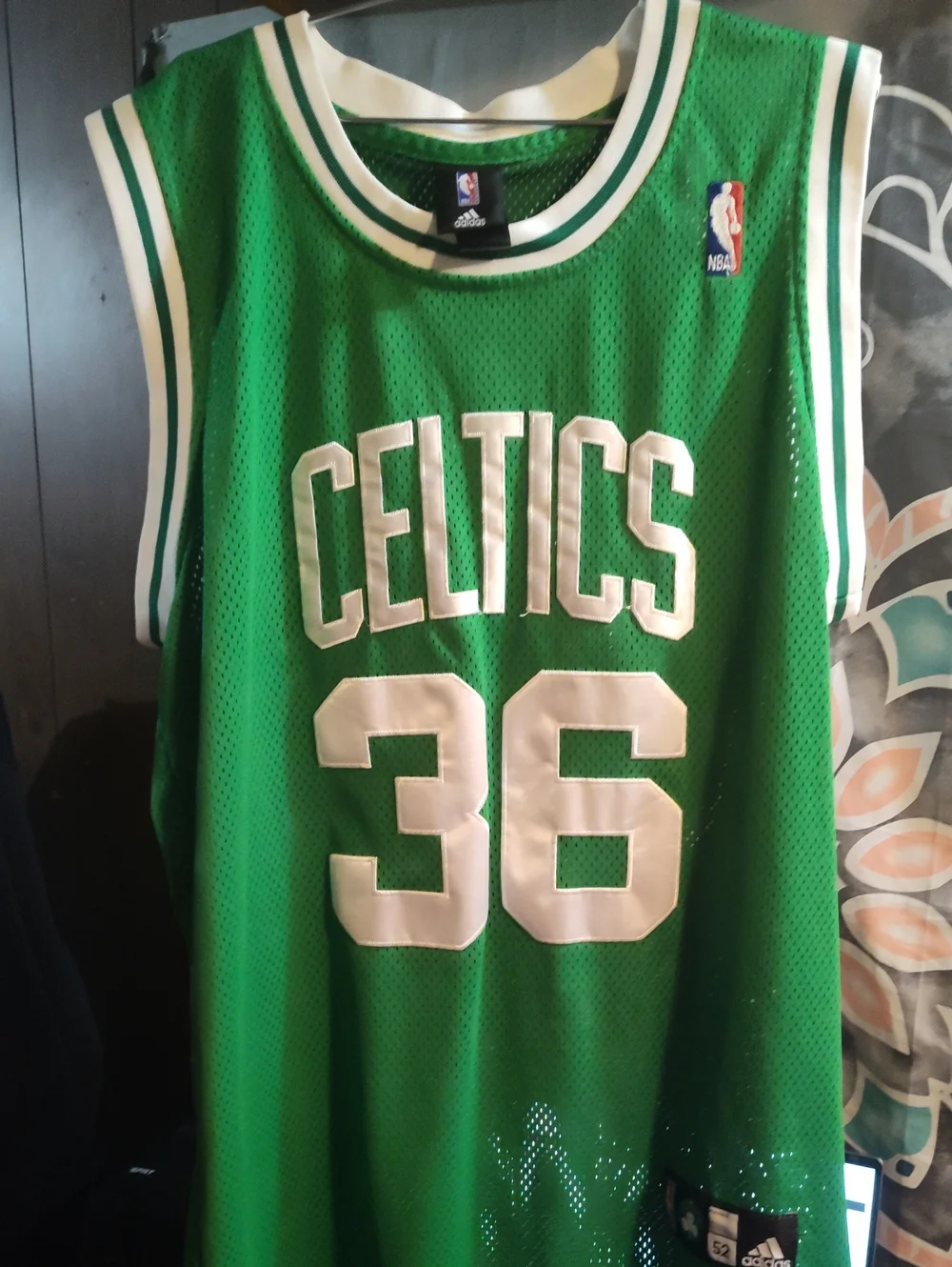 adidas Green and White Boston Celtics #36 Basketball Jersey